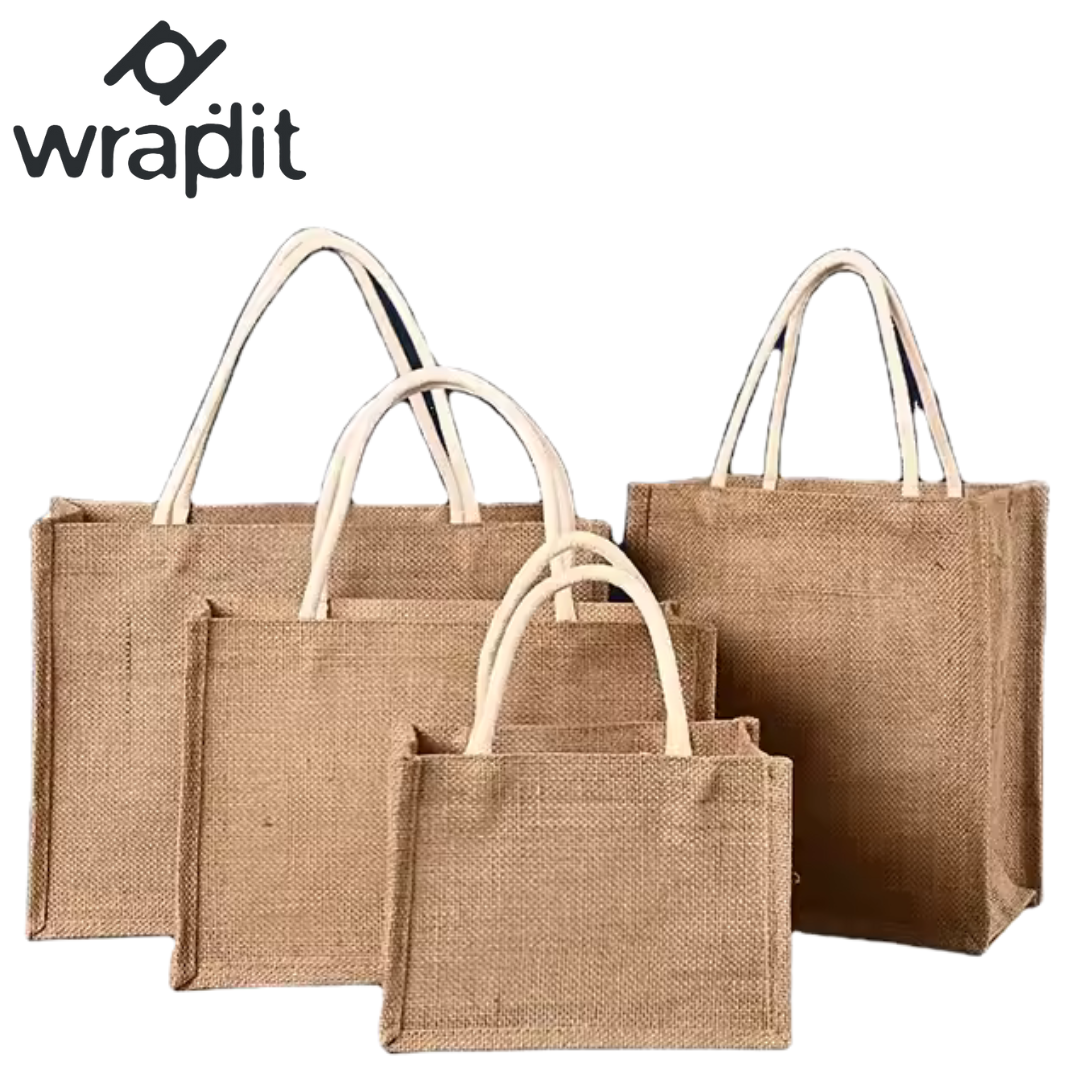 Eco-Friendly Reusable Jute Bags with Sturdy Cotton Handles – Sustainable Burlap Tote Bags in Multiple Sizes for Shopping, Gifting, and Daily Use – Durable, Biodegradable, and Stylish Design 1