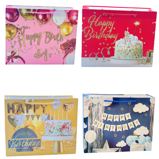 أكياس هدايا عيد ميلاد ملونة واحتفالية للأحباء || عبوة من 12 كيسًا.