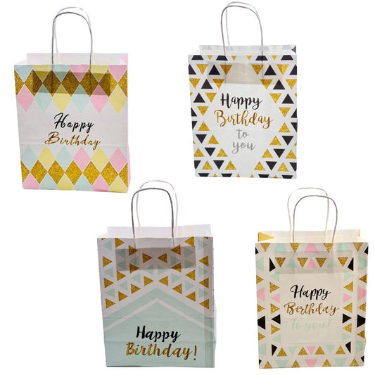 أضف سحرًا إلى هديتك: مجموعة أكياس ورق كرافت لأعياد الميلاد || عبوة من 12 كيسًا.