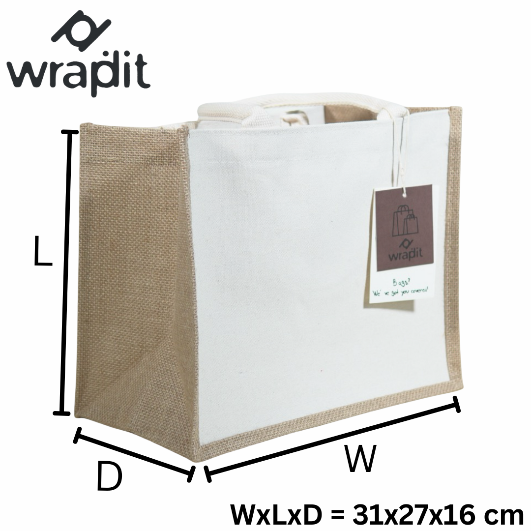 Eco-Friendly Jute and Canvas Tote Bags with Sturdy Cotton Handles β Reusable and Stylish Shopping Bags in Multiple Sizes for Daily Use, Gifting, and Events β Durable and Sustainable Design(Set-2)