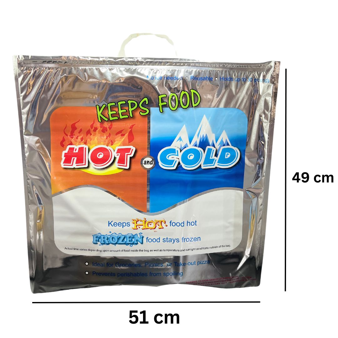 Wrapdit's Large Insulated Bags for Hot and Cold Food | Reusable Cooler for Groceries, Travel, and Delivery | Keeps Food Fresh Longer | Pack of 2 bags.