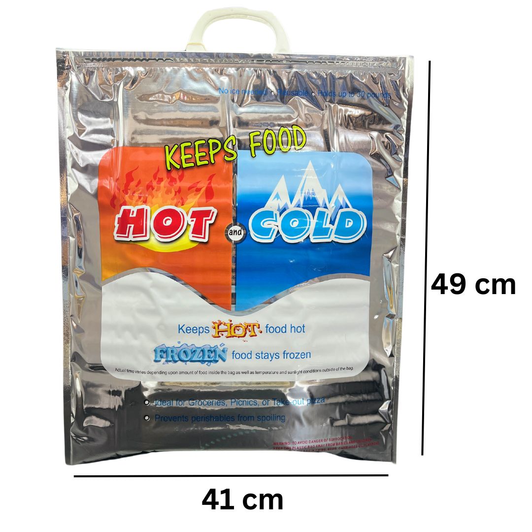 Wrapdit's Large Insulated Bags for Hot and Cold Food | Reusable Cooler for Groceries, Travel, and Delivery | Keeps Food Fresh Longer | Pack of 2 bags.