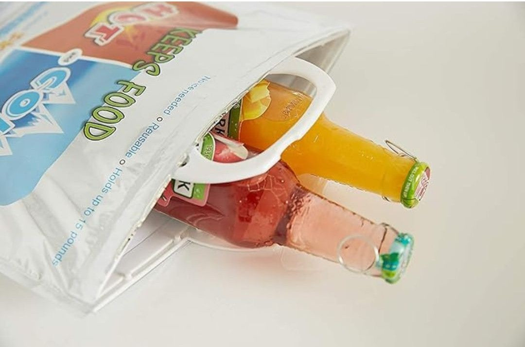 Wrapdit's Large Insulated Bags for Hot and Cold Food | Reusable Cooler for Groceries, Travel, and Delivery | Keeps Food Fresh Longer | Pack of 2 bags.