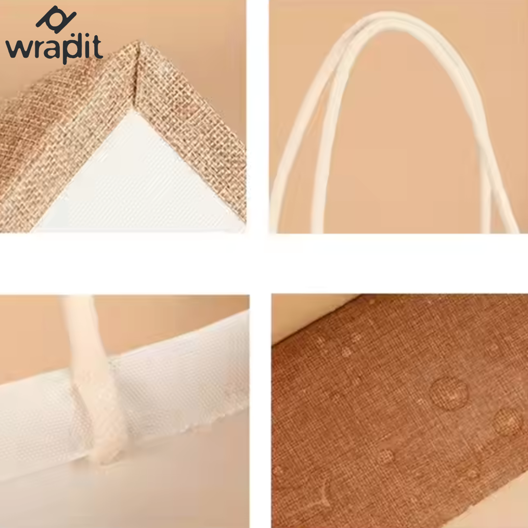 Eco-Friendly Jute and Canvas Tote Bags with Sturdy Cotton Handles β Reusable and Stylish Shopping Bags in Multiple Sizes for Daily Use, Gifting, and Events β Durable and Sustainable Design(Set-2)