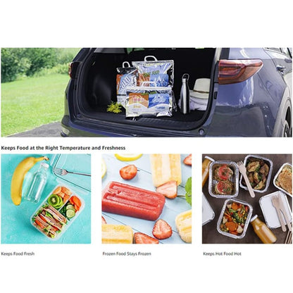 Reusable Thermal Bags for Groceries, Travel | Insulated Food Bags for Hot and Cold | Durable Snap lock and Leakproof Design| Pack of 10 bags.