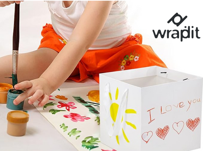 Wrapdit's Premium White Gift Bags with Handles – Sturdy, Biodegradable, and Recyclable Gift Bags for Shopping, Events, and Retail Packaging – Available in Multiple Sizes