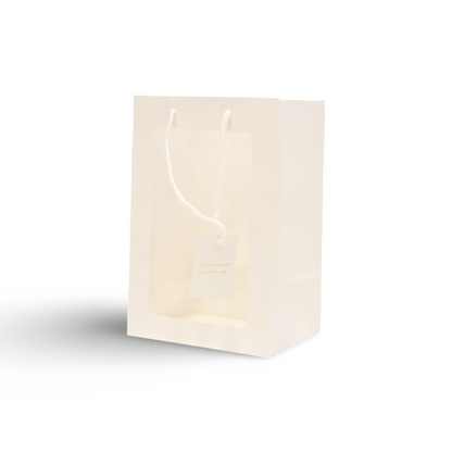 Elegant White Transparent Window Gift Bag with Rope Handles|| Pack of 10 bags