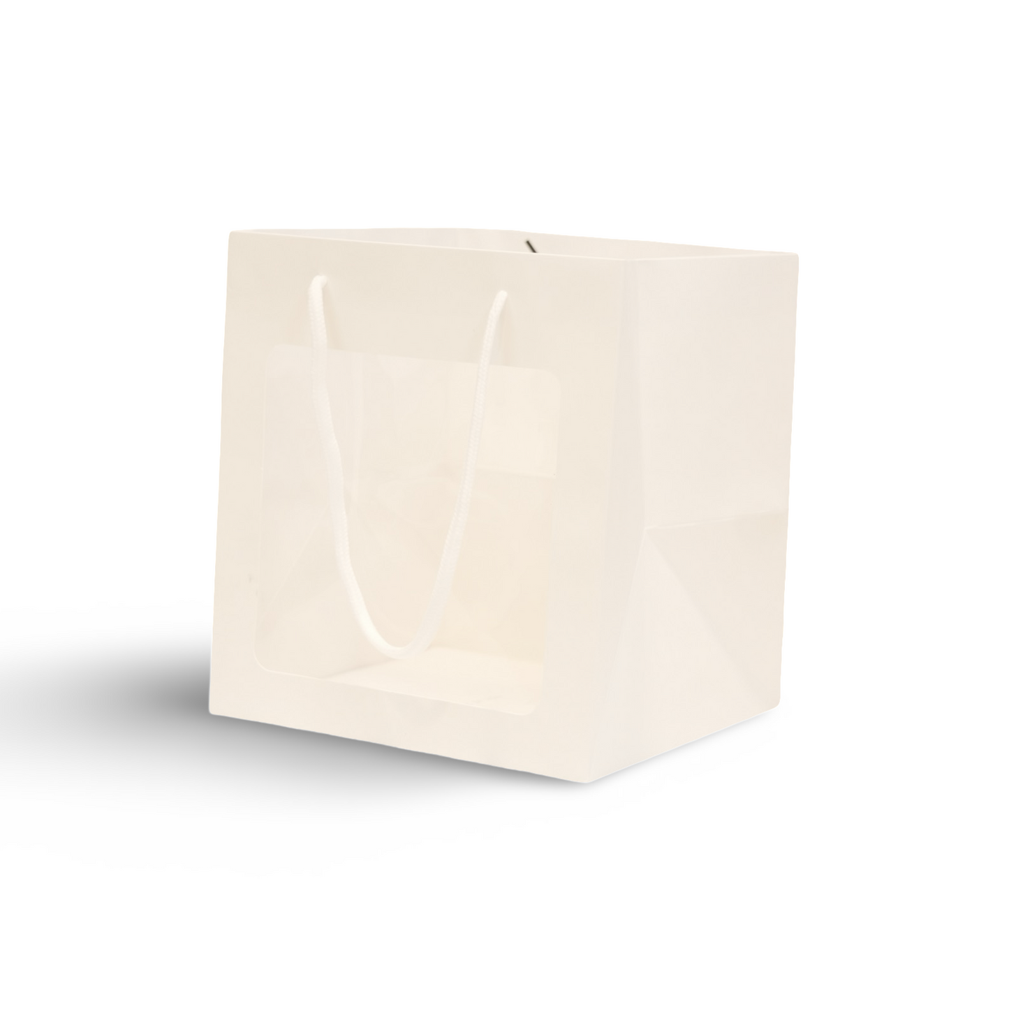 Elegant White Transparent Window Gift Bag with Rope Handles|| Pack of 10 bags