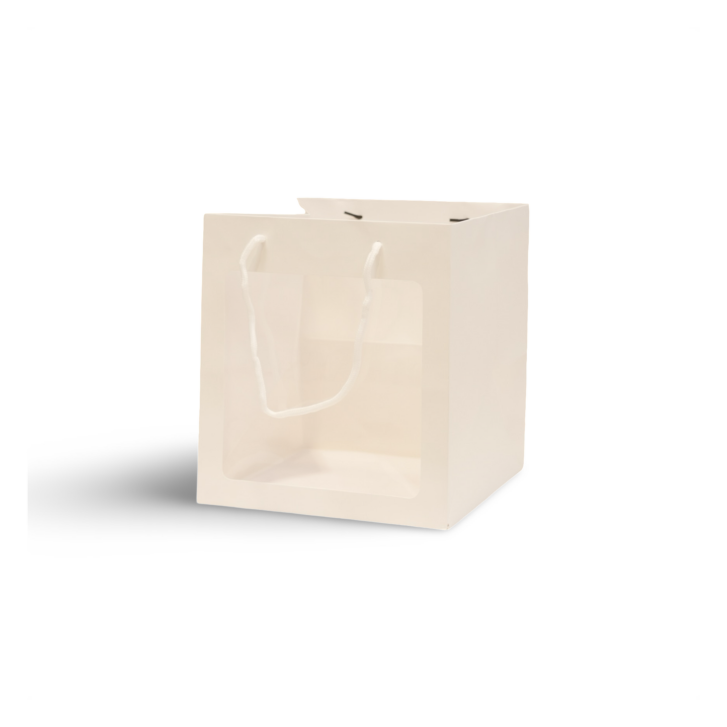 Elegant White Transparent Window Gift Bag with Rope Handles|| Pack of 10 bags