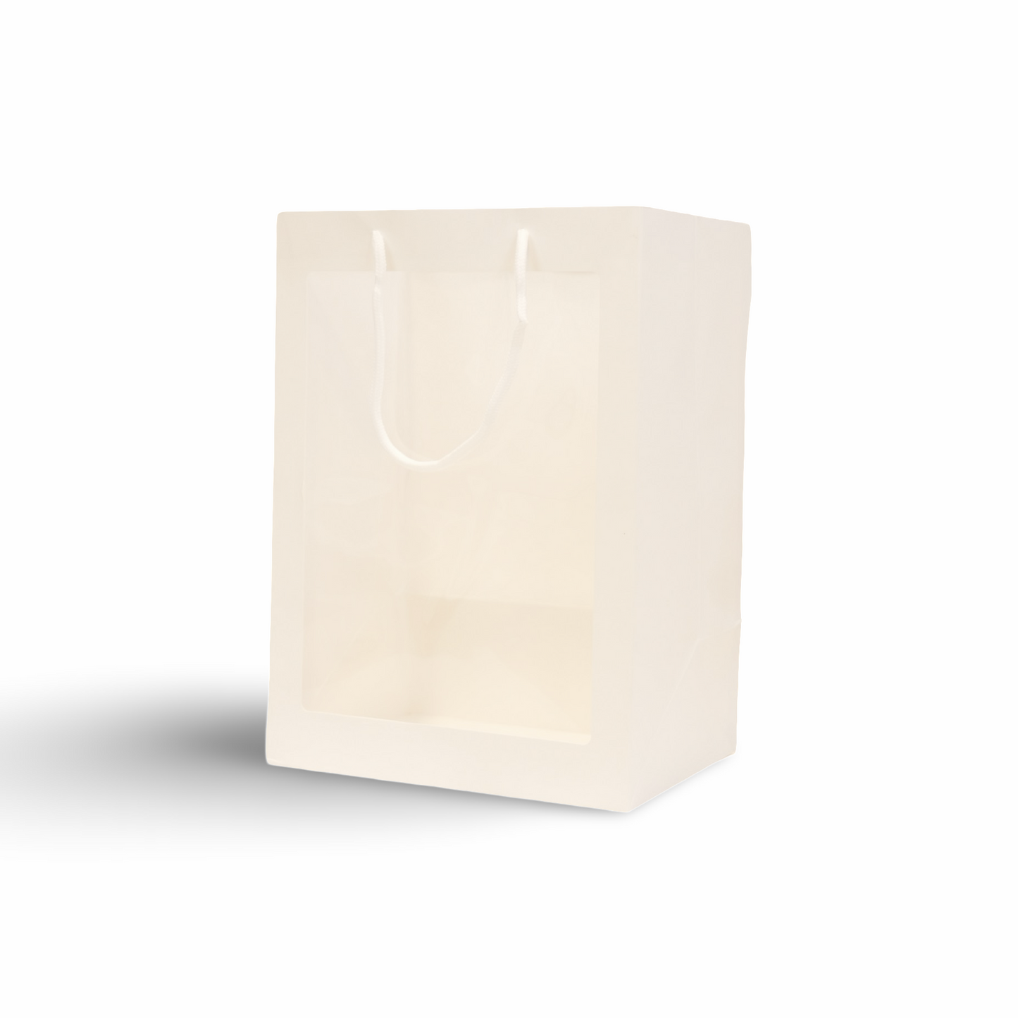 Elegant White Transparent Window Gift Bag with Rope Handles|| Pack of 10 bags