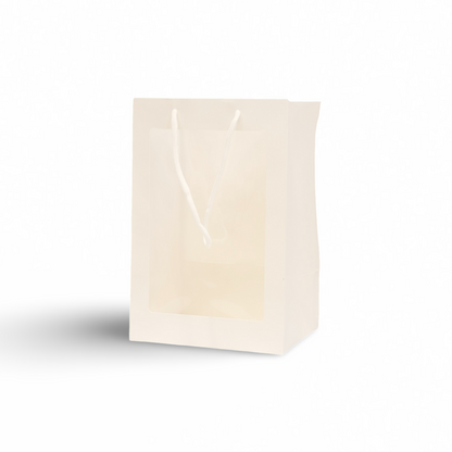 Elegant White Transparent Window Gift Bag with Rope Handles|| Pack of 10 bags