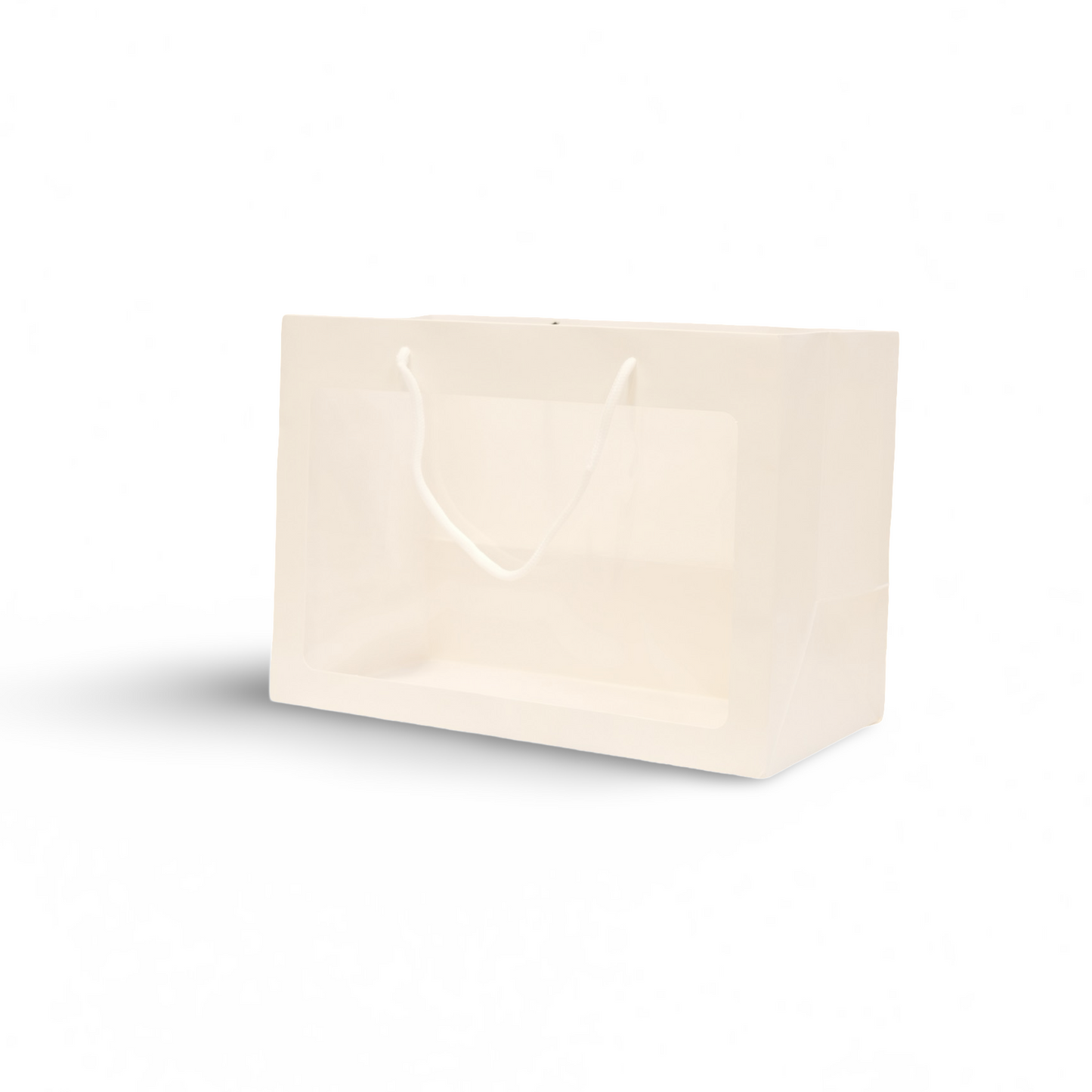 Elegant White Transparent Window Gift Bag with Rope Handles|| Pack of 10 bags